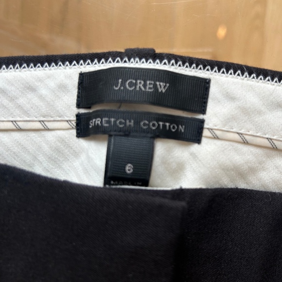 J Crew - Size 6 -Stretch Cotton- Black -Women's Pants- Flat Front - Picture 3 of 4